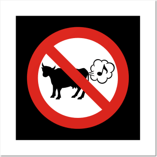 No Farting Cow Sign Posters and Art